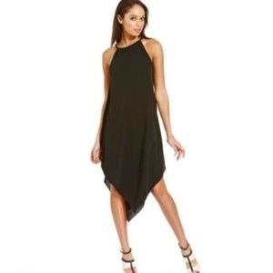 NWT Rachel Roy Black Handkerchief Hem Halter Dress Size L